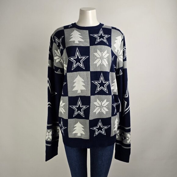 NFL Patches Dallas Cowboys Ugly Christmas Sweater Size L - Picture 1 of 8